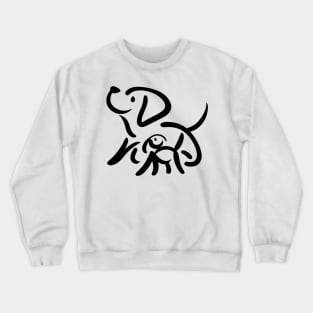 Stick figure dog in black ink Crewneck Sweatshirt